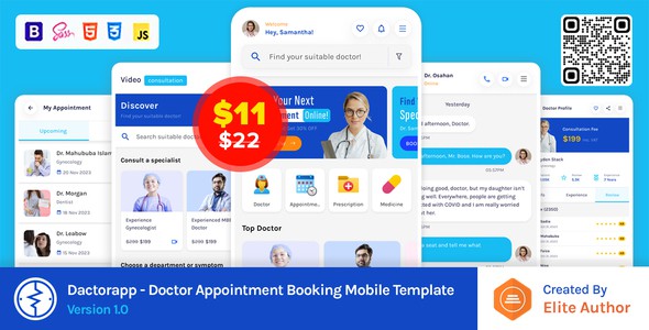 Dactorapp - Doctor Appointment Booking Mobile Template by askbootstrap