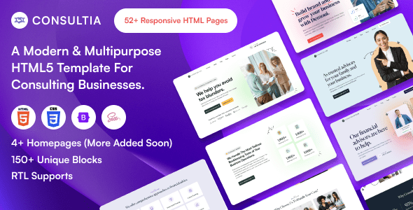 Consultia - Multipurpose HTML5 Template For Consulting Businesses by VikingLab
