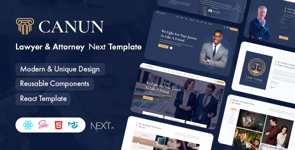 Canun – Lawyer and Attorney Next Js Template by wpoceans