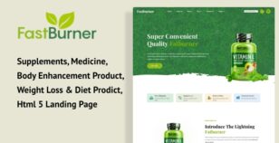 Fast Burner - Health Supplement Landing Page HTML Template by JoomlaBuff