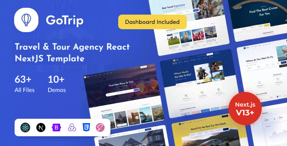 GoTrip - Travel & Tour Agency React NextJS Template by ib-themes
