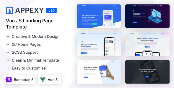 Appexy - Vue Landing Page Template by coderthemes
