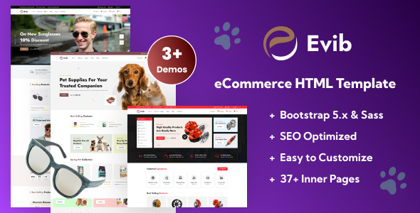 Evib - eCommerce HTML Template by HiBootstrap