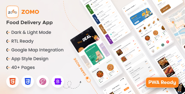 Zomo - Online Organic Food Delivery & Grocery Market Mobile PWA Html Template by PixelStrap