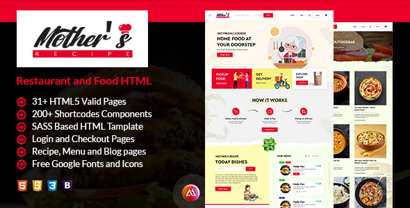 Mother's Recipe - Restaurant and Food HTML Template by webstrot