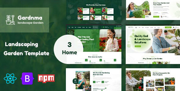 Gardnma - Gardening and Landscaping React Template by webplateone