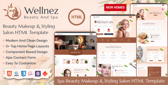 Wellnez - Spa & Beauty Salon HTML5 Template by vecuro_themes