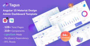 Tagus - Material Design Angular Admin Dashboard Template by EnvyTheme