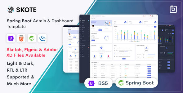 Skote - Spring Boot Admin & Dashboard Template by Themesbrand