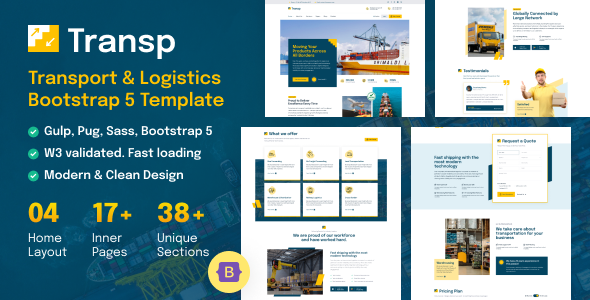 Transp - Transport Courier & Logistics  HTML Template by Jthemes