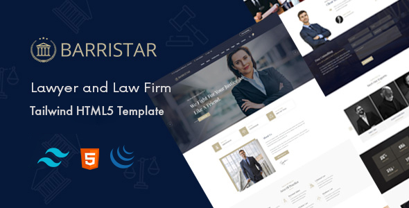 Barristar – Tailwind Lawyers and Law Firm HTML5 Template by wpoceans