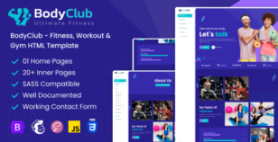 BodyClub - Fitness, Workout & Gym HTML Template by DexignZone