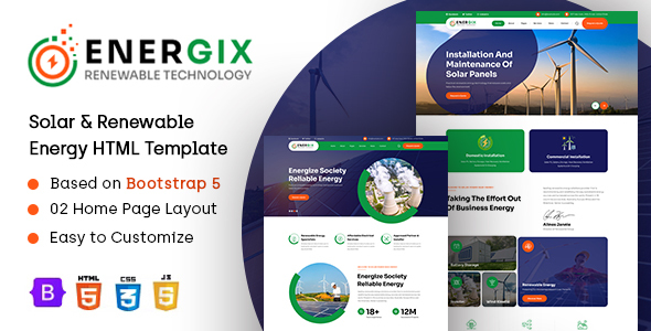 Energix - Solar Energy HTML Template by wellconcept