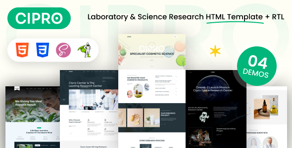 Cipro - Laboratory & Science Research HTML5 Template + RTL by BDevs