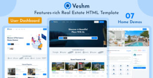 Veshm - Real Estate HTML Template by themezhub