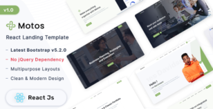 Motos - React Landing Page Template by ShreeThemes