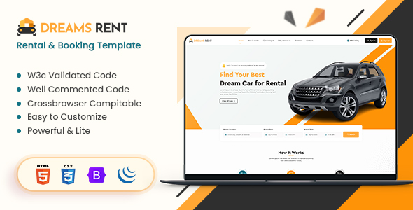 Dreams Rent - Car Rental Booking Template by dreamguys