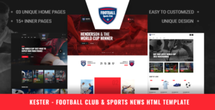 Kester - Football Club & Sports News HTML Template by reacthemes