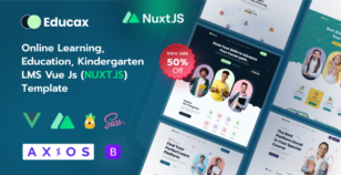 Educax - A Modern LMS and Kindergarten Vue.js , Nuxt js Template for Online Learning and Education by TheTork