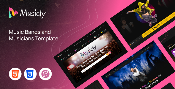 Musicly - Music Bands and Musicians HTML Template by Topylo