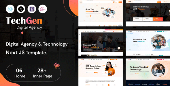 TechGen - Digital Agency & Technology React Next JS Template by egenslab