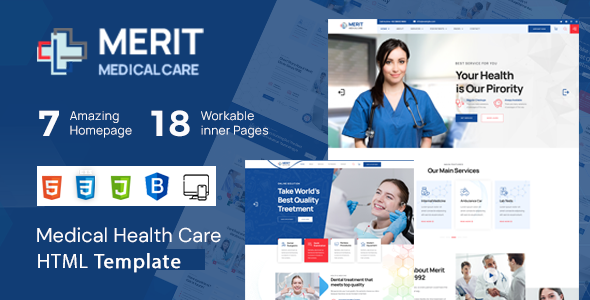 Merit - Health & Medical Business HTML Template + RTL Ready by noor_tech