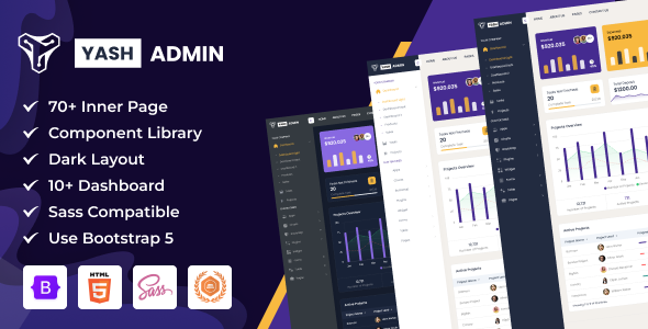 Yash - Admin Dashboard Bootstrap HTML Template by DexignZone