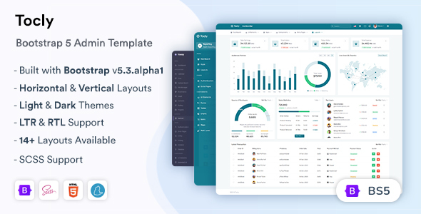 Tocly - Admin & Dashboard Template by themesdesign