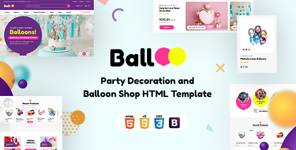 Balloo | Party Decoration and Balloon Shop HTML Template by winsfolio