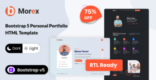 Morex - Bootstrap 5 Personal Portfolio HTML Template + RTL by hooktheme