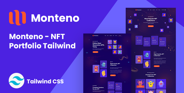 Monteno - NFT Portfolio Tailwind CSS Template by themesflat
