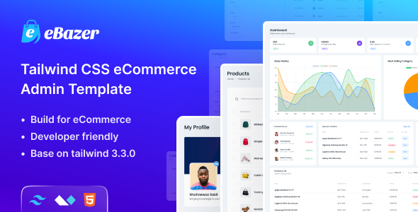 eBazer - Tailwind CSS eCommerce Admin Template by Theme_Pure
