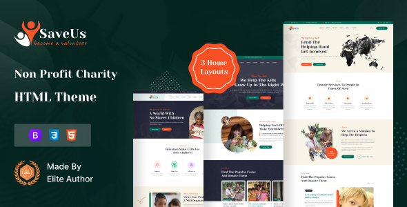 Saveus – Nonprofit Charity HTML Template by TonaTheme