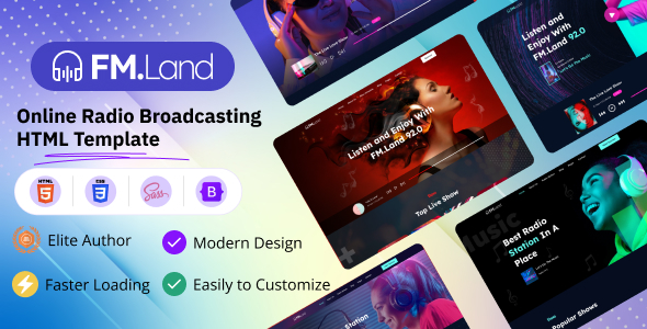 FMland - Online Radio Broadcasting HTML Template by pixelaxis