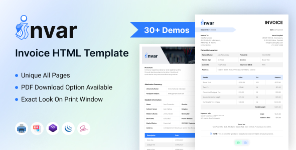Invar – Invoice HTML Template by themeholy