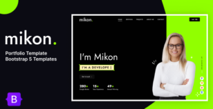 Mikon- Bootstrap 5 Personal Portfolio Template by pxdraft