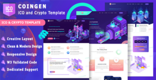 CoinGen - ICO and Crypto Landing Page Template by SemoThemes