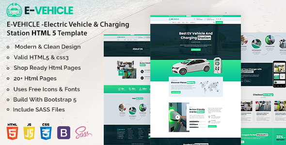 EVehicle - Electric Vehicle & Charging Station HTML Template by bosathemes