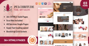 Pulchritude Nail Art Salon and Booking HTML Template by webstrot