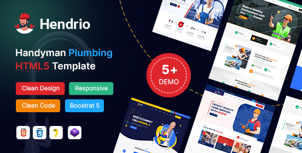 Hendrio – Multipurpose and Handyman Plumbing  HTML5 Template by Dreamit-Solution