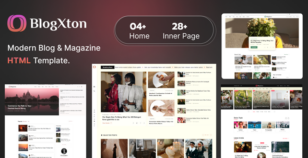 BlogXton - Modern Blog & Magazine HTML Template by egenstheme