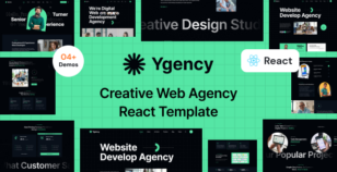 Ygency - Web Design Agency React NextJs Template by Webtend
