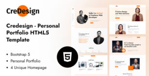 CreDesign – Personal Portfolio Template by thememarch
