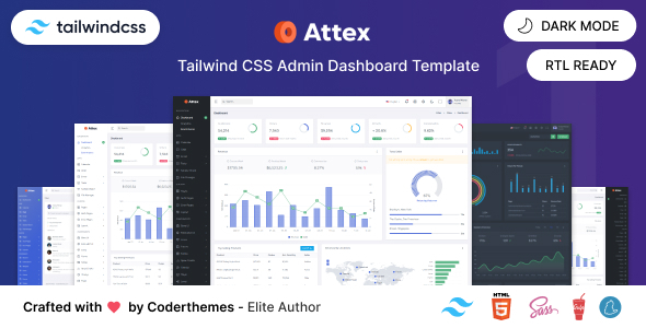 Attex - Tailwind CSS Admin & Dashboard Template by coderthemes