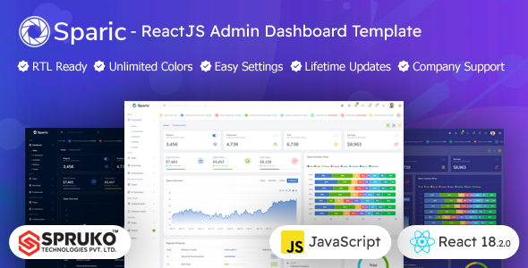 Sparic – React JS Dashboard Template by SPRUKO