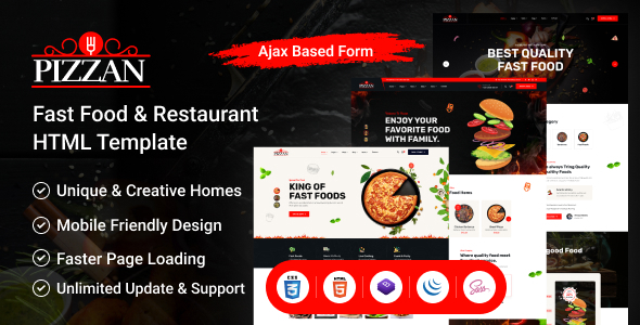 Pizzan - Fast Food and Restaurant HTML Template by themeholy