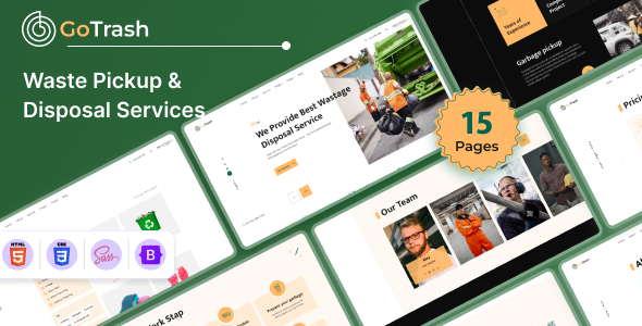 Gotrash - Waste Pickup & Disposal Services HTML Template by UIAXIS