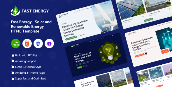 Fast Energy - Solar & Renewable Energy HTML Template by VikingLab