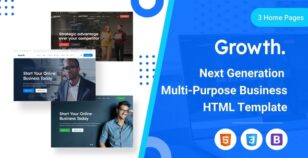 Growth - HTML5 Responsive Multi-Purpose Template by JoomlaBuff