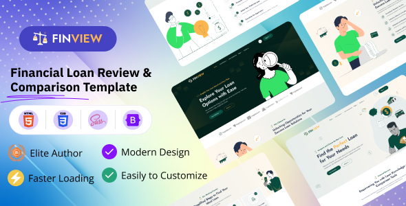 Finview - Financial Loan Review and Comparison Website HTML Template by pixelaxis